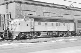 Burlington Northern diesel locomotive 694 at Auburn, Washington in 1971.