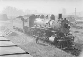 Northern Pacific steam locomotive 1352 at South Tacoma, Washington, in 1954.