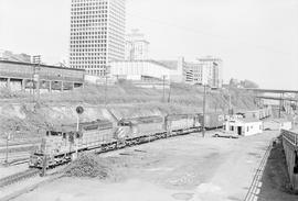 Union Pacific diesel locomotive 3072 at Tacoma, Washington in 1973.