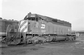 Colorado and Southern Railway diesel locomotive 902 at Auburn, Washington in December 1974.