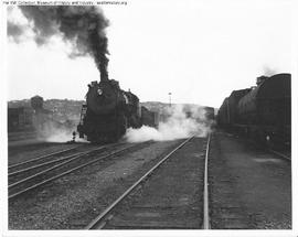 Great Northern Steam Locomotive 3237 at Interbay, Washington in 1947.