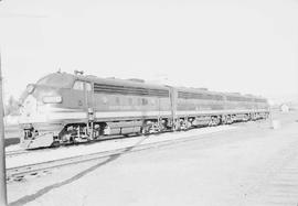 Northern Pacific diesel locomotive number 6016 at Helena, Montana, in 1952.