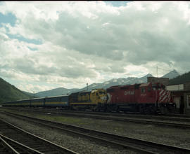 Canadian Pacific Railway diesel locomotive 3127 at Field, British Columbia on July 16, 1990.