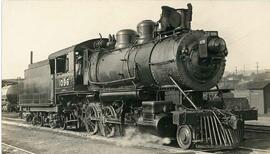 Steam locomotive F-4 at Interbay in Seattle, Washington, undated.