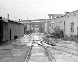 Burlington Northern Santa Fe Railway track at Seattle, Washington, in 1998.