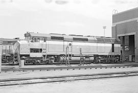 Burlington Northern diesel locomotive 6613 at Havre, Montana in 1972.