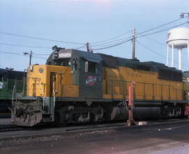 Chicago & North Western Railway diesel locomotive 5050 at Proviso, Illinois on July 26, 1986.