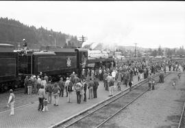 Canadian Pacific Railway steam locomotive 2860 at Centralia, Washington on March 20, 1977.