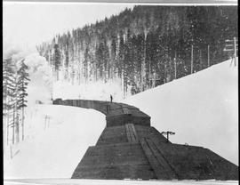 Northern Pacific steam locomotive at Martin, Washington, circa 1917.