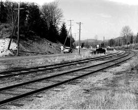 Pacific Coast Railroad track at Maple Valley, Washington, circa 1955.