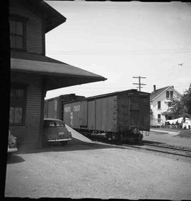 Pacific Coast Railroad wood box car number 4060 at Renton, Washington in 1951.