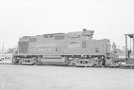 Southern Pacific Railroad diesel locomotive number 4000 at Redwood City, California in 1973.