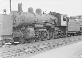 Northern Pacific steam locomotive 2167 at Brainerd, Minnesota, in 1950.