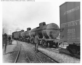 Great Northern Freight Train at Interbay, Washington in 1947.