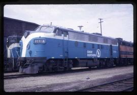 Great Northern Diesel Locomotive 311A at Superior, Wisconsin, 1969