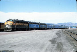 Burlington Northern Diesel Locomotives 9700, 9713, 9709 at Whitefish, Montana, 1970