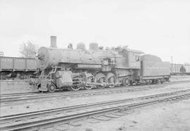 Northern Pacific steam locomotive 2502 at Glendive, Montana, in 1953.