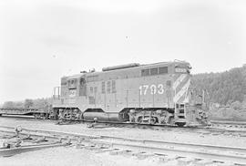 Burlington Northern diesel locomotive 1793 at Longview Junction, Washington in 1976.