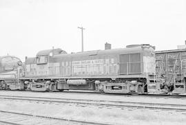 Burlington Northern diesel locomotive 4067 at Tacoma, Washington in 1974.