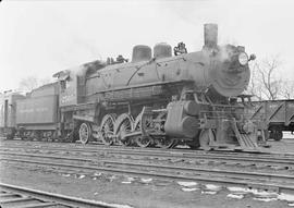 Northern Pacific steam locomotive 2505 at Mandan, North Dakota, in 1950.