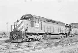 Burlington Northern diesel locomotive 6407 at Auburn, Washington in 1973.