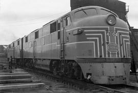 New York Central Railroad steam locomotive 4004 at Englewood, Illinois in September 1946.