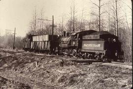 Pacific Coast Railroad work train at Maple Valley, Washington, circa 1946.