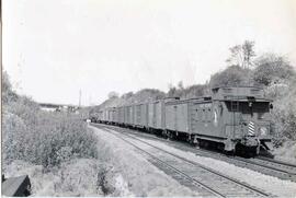 Great Northern Railway caboose X631 in Washington State, undated.