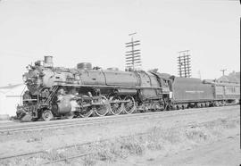 Northern Pacific steam locomotive 2626 at Auburn, Washington, circa 1953.