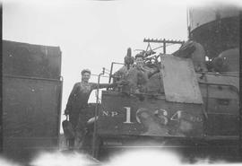 Northern Pacific steam locomotive 1064 at South Tacoma, Washington, in 1957.