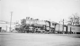 Northern Pacific steam locomotive 2258 at Yakima, Washington, in 1934.