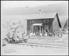 Northern Pacific section house at Canyon Spur, Washington Territory, 1887.