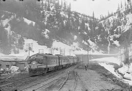 Northern Pacific diesel locomotive 7001D at Martin, Washington, in 1961.