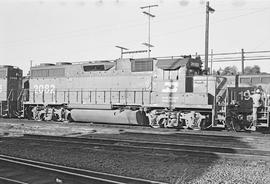 Burlington Northern diesel locomotive 2082 at Vancouver, Washington in 1974.