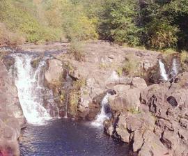 Waterfall at Moulton Falls, Washington in October, 1988.