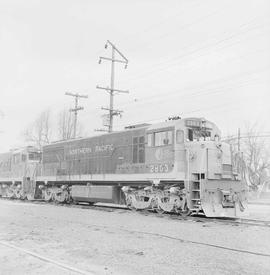 Northern Pacific diesel locomotive number 2803 at Auburn, Washington, in 1967.