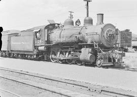 Northern Pacific steam locomotive 28 at Butte, Montana, in 1949.