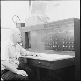 Northern Pacific dispatching equipment at Missoula, Montana, circa 1960.