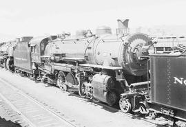 Northern Pacific steam locomotive 1761 at Livingston, Montana, in 1952.