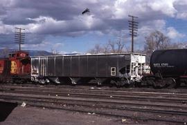 Northern Pacific hopper car number 71104 at Albuquerque, New Mexico, in 1973.