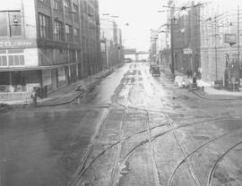 Seattle Municipal Railway track, Seattle, Washington, 1928