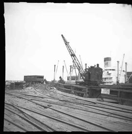 Pacific Coast Railroad crane number 4 at Seattle, Washington in 1950.