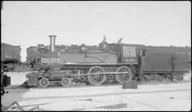 Northern Pacific steam locomotive 695 at Glendive, Montana, circa 1932.