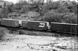 Burlington Northern box car 318487 at Ruston, Washington in 1970.