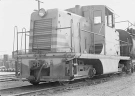 Northern Pacific diesel locomotive number 98 at South Tacoma, Washington, circa 1950.