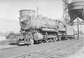 Northern Pacific steam locomotive 1536 at Missoula, Montana, in 1953.