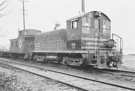 Burlington Northern diesel locomotive 193 at Tacoma, Washington in 1970.