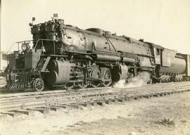 Great Northern Railway steam locomotive 2032 in Washington State, undated.