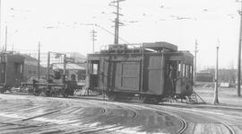 Seattle Municipal Railway Number 447 at the North Seattle carbarn, Seattle, Washington, 1939.