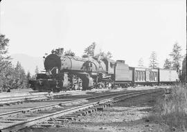 Northern Pacific steam locomotive 4015 at Martin, Washington, in 1943.